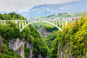 Bridge over the river in mountains