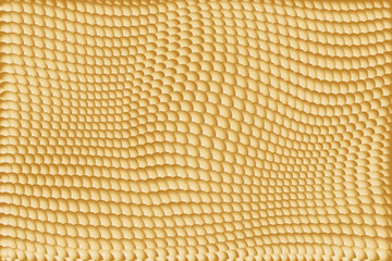 Abstract geometric pattern with volumetric beads. Pile of golden round squama figures.