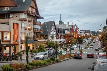 Tuinposter Street and architecture of Gramado city - Gramado, Rio Grande do Sul, Brazil © diegograndi