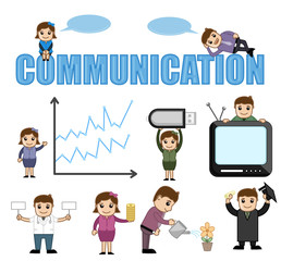 Business and Communication Conceptual Cartoon Vectors