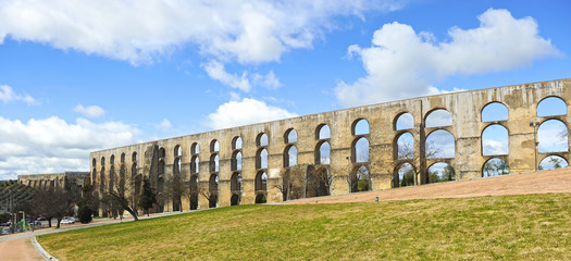 Aqueduct of Amoreira in Elvas, Alentejo, Portugal