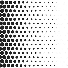 Halftone dotted vintage retro gradients pattern. Monochrome pop art vector illustration