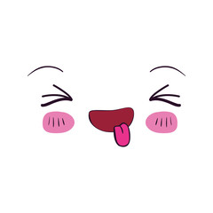 colorful facial expression kawaii funny vector illustration