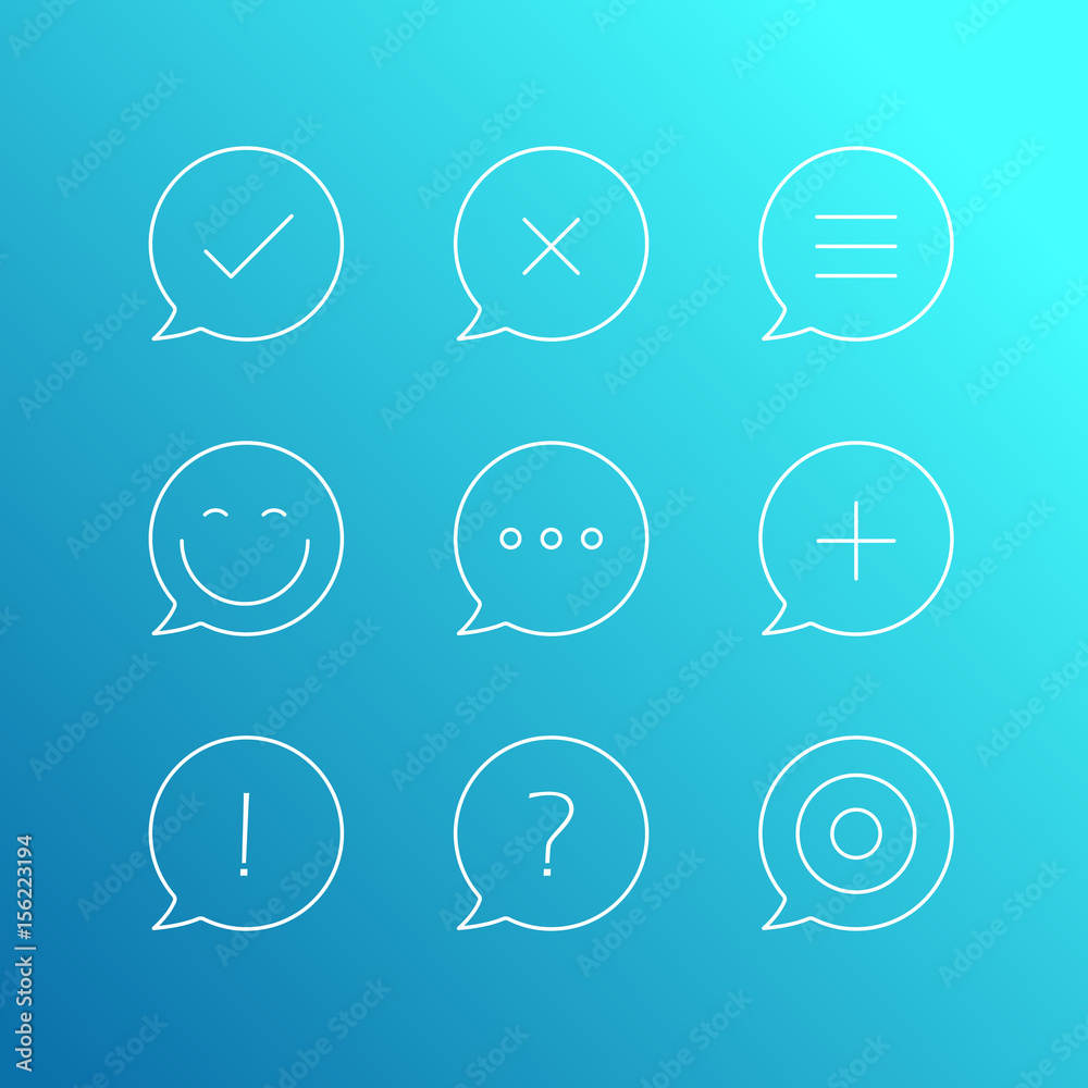Poster Outline icons set. Vector thin line icons collection