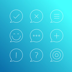 Fototapeta premium Outline icons set. Vector thin line icons collection