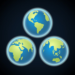 Different Earth sides. Infographic template