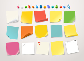 Different color paper stickers collection. Template for a text