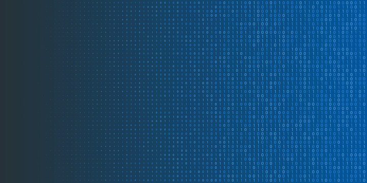 Binary code halftone background. Zero and one abstract symbols. Coding programming concept vector illustration