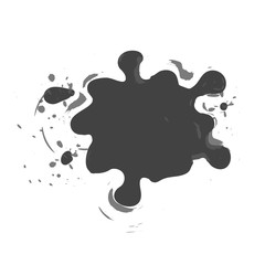 Vector illustration of shaped and sized abstract ink blots isolated on white