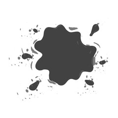 Vector illustration of shaped and sized abstract ink blots isolated on white