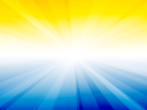 yellow blue sky rays background