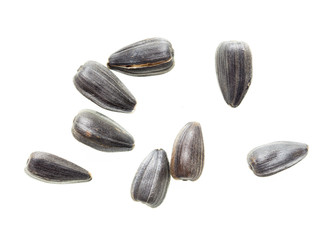 Fried black seeds isolated on white background