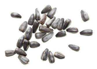 Fried black seeds isolated on white background