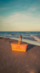 picnic basket at the beach
