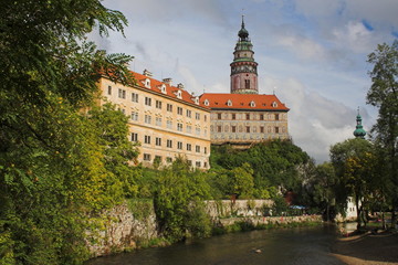 Blick auf den Schloss von Cesky Krumlov in Tschechien
