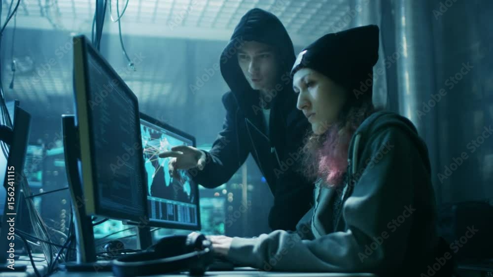 Poster team of internationally wanted boy and girl hackers organize advanced virus attack on corporate serv