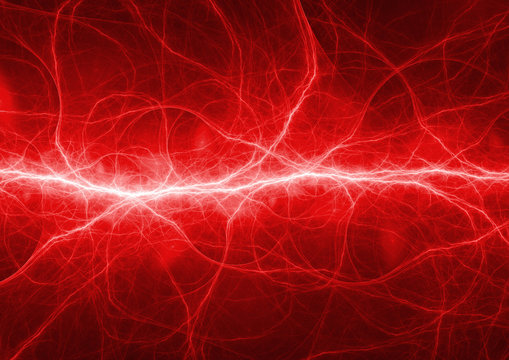 Red plasma, abstract electric background
