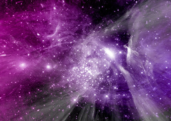 Fototapeta premium Stars, dust and gas nebula in a far galaxy