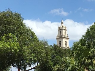 Fototapeta na wymiar Church spire in Merida