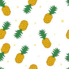 Seamless pineapple pattern on white background