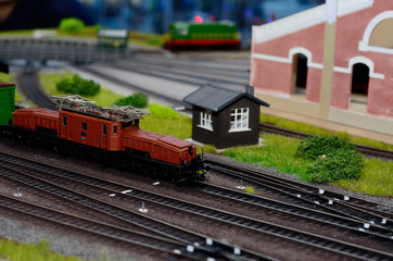Naklejka premium Train model on the railway