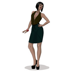 Fototapeta premium Young beauty model woman. Isolated on white