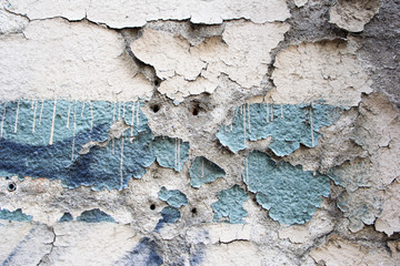Hintergrund dreckige verputzte Mauer mit Rissen