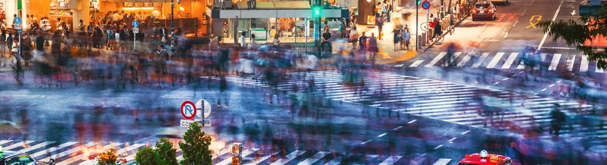 Foto auf Acrylglas Crowds converge at Shibuya Crossing in Tokyo, Japan © Tierney