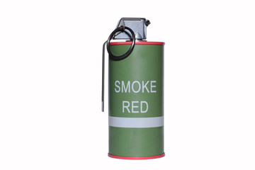 Smoke grenade on white background