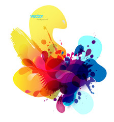 Fototapeta premium Abstract colored background with shapes.