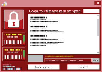 Malware wannacry Ransomware virus encrypted