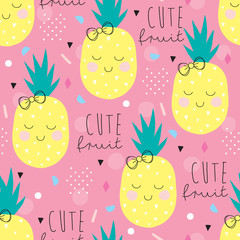 seamless pineapple pattern vector illustration