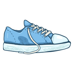 Vector Cartoon Illustration - Pair of Casual Gumshoes. Side View.