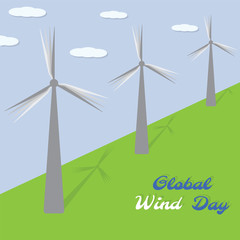 Global wind day. Vector illustration