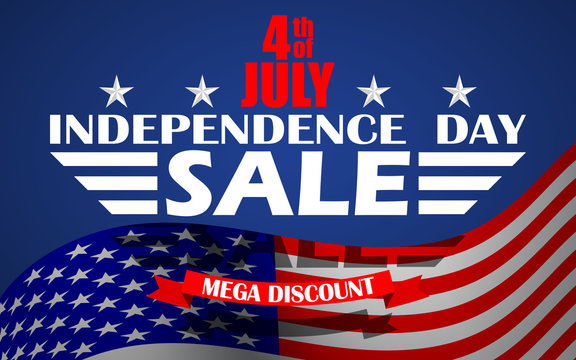 Vector Fourth of July USA Independence day sale background. Design template for 4th of July sale.