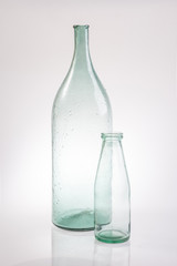 abstract still life clear glass vintage bottle