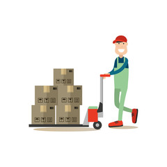 Delivery people concept vector illustration in flat style