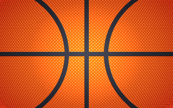 Horizontal ball texture for basketball, sport background, vector illustration