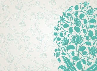 wedding card design, paisley floral pattern , India