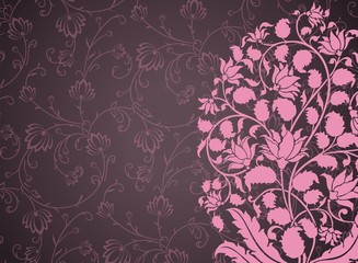 wedding card design, paisley floral pattern , India