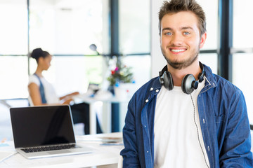 Young man working in office