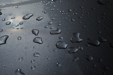 makro, droppar, närbild, vatten