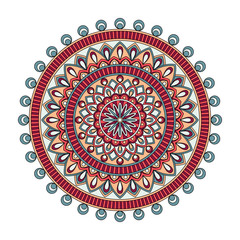 Color floral mandala, vector illustration