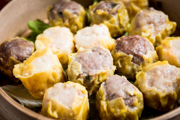 Chinese food dim sum on plate