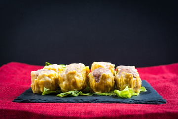 Chinese food dim sum on plate