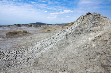 Mud volcano at Gobustan national park. Azerbaijan