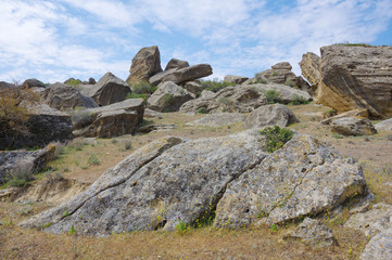 Rocky landscape. Gobustan, Azerbaijan