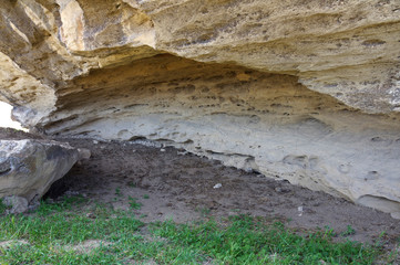 Primeval man settlement with petroglyphs. Gobustan, Azerbaijan