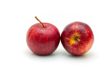 Isolated red apple sliced on white background