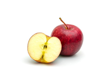 Isolated red apple sliced on white background
